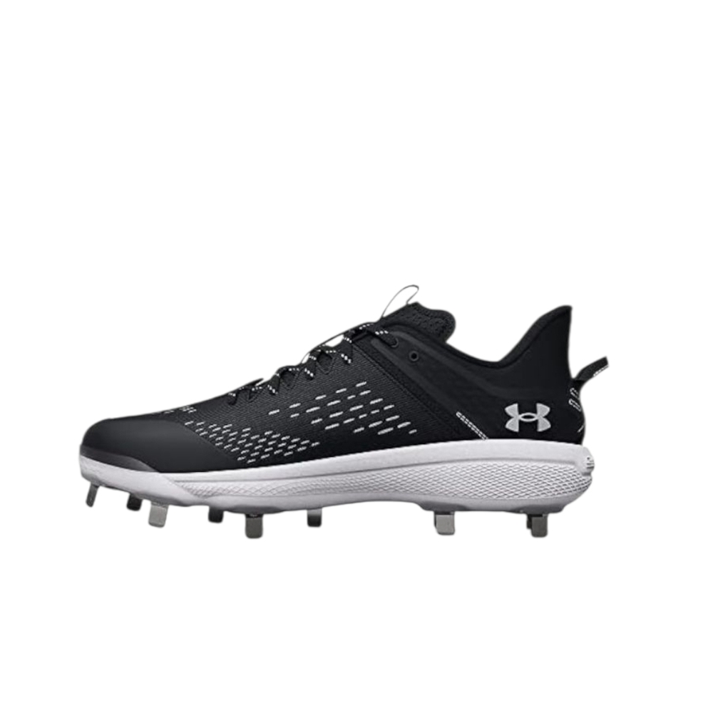 Under Armour Yard Low Baseball Black and White Sports Cleats Mens SZ 8 NEW
